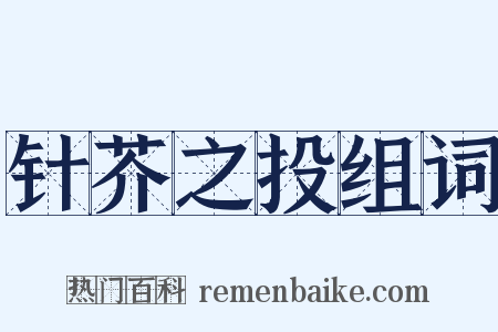 针芥之投组词是什么意思的图片
